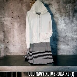 Old Navy lightweight hoodie/ MERONA skirt outfit